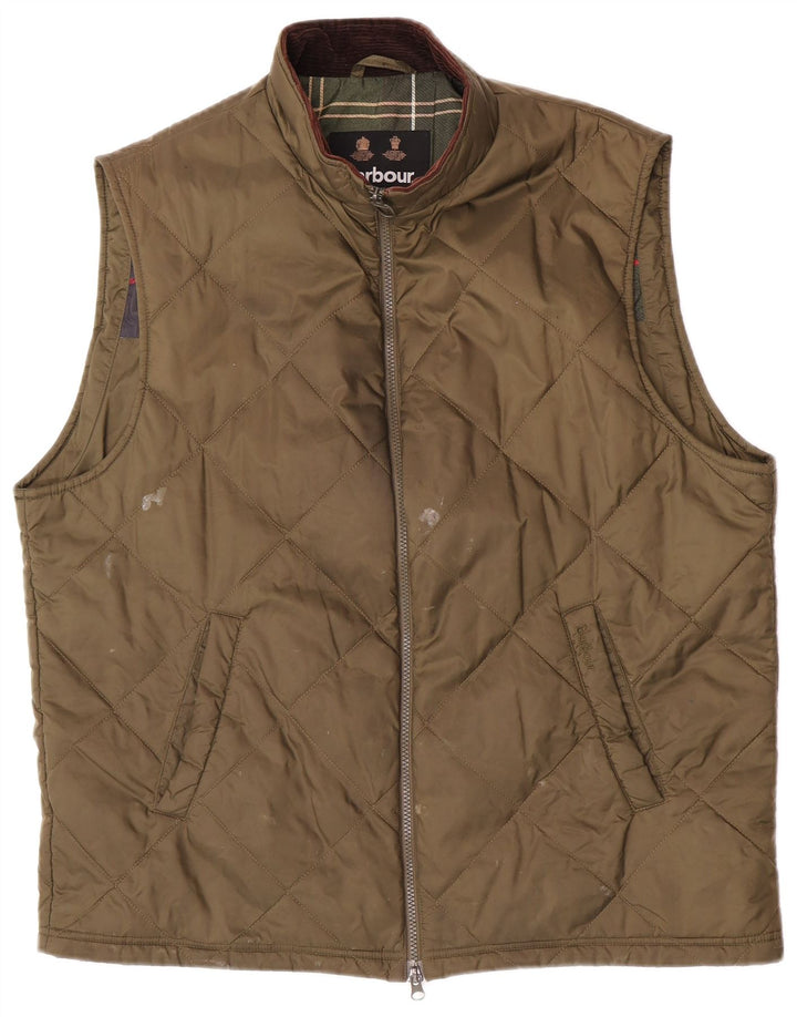 Barbour Herre Quiltet Gilet UK 42 XL Khaki Polyamid