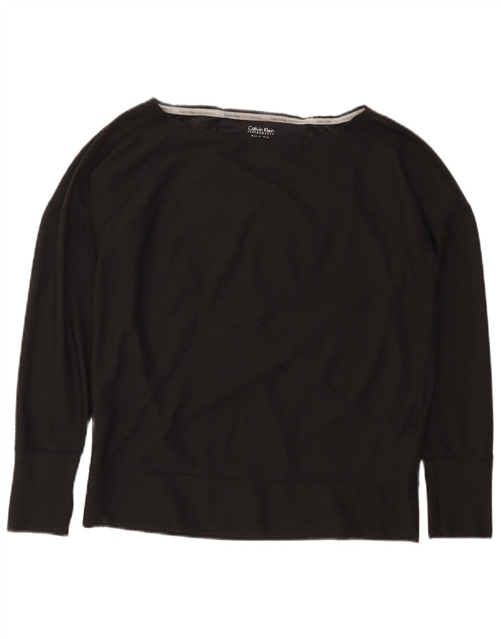 Calvin Klein Dame Oversized Top Langærmet UK 10 Lille Sort
