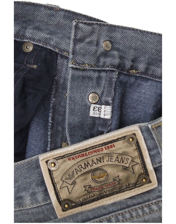 Armani Straight Jeans til mænd W33 L27 blå bomuld