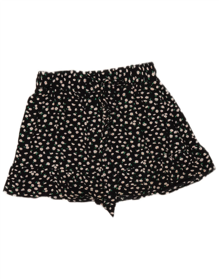 Zara Womens Skort UK 10 Small Black Floral
