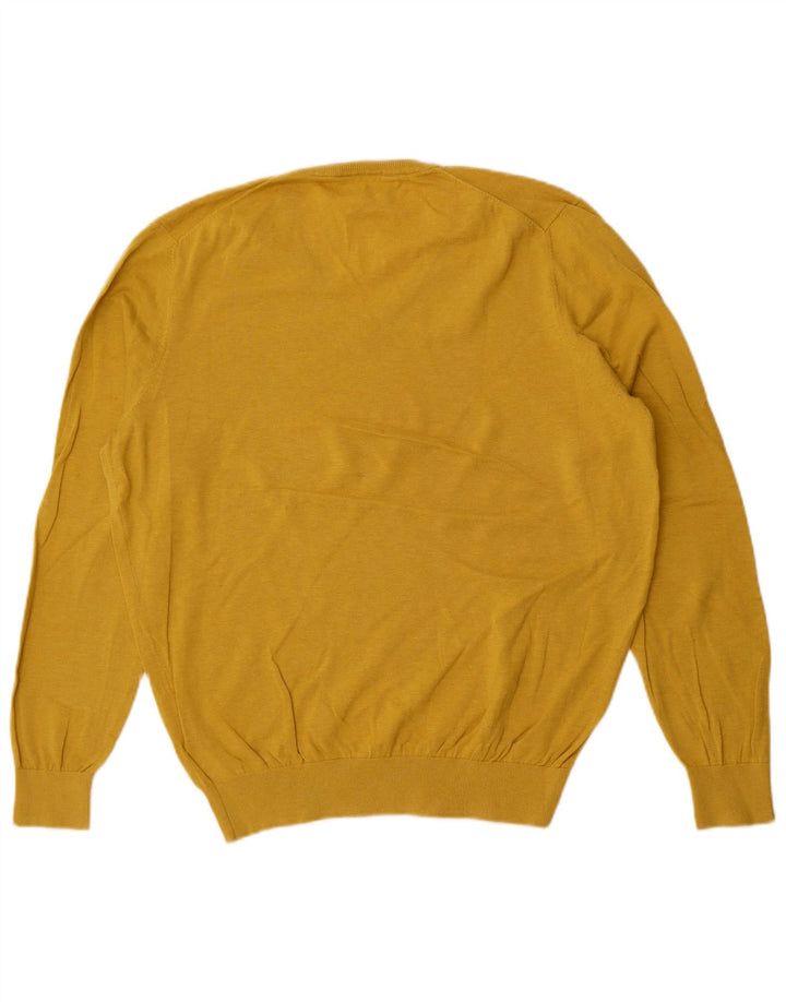 Massimo Dutti Herre V-hals sweater Stor gul bomuld