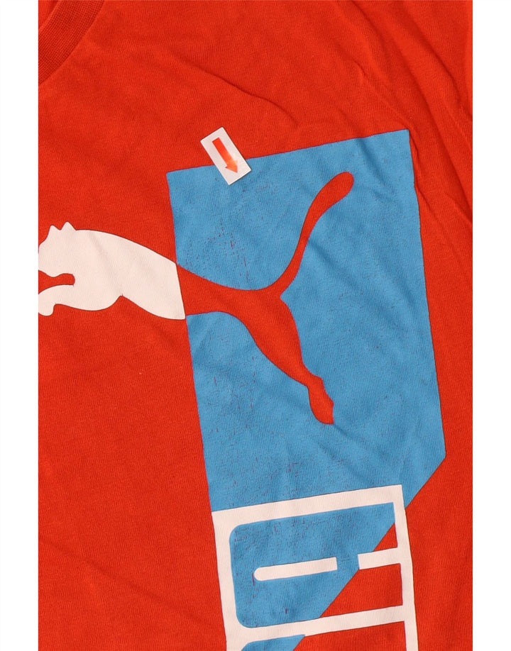 PUMA Grafisk T-shirt top til mænd XL Orange bomuld