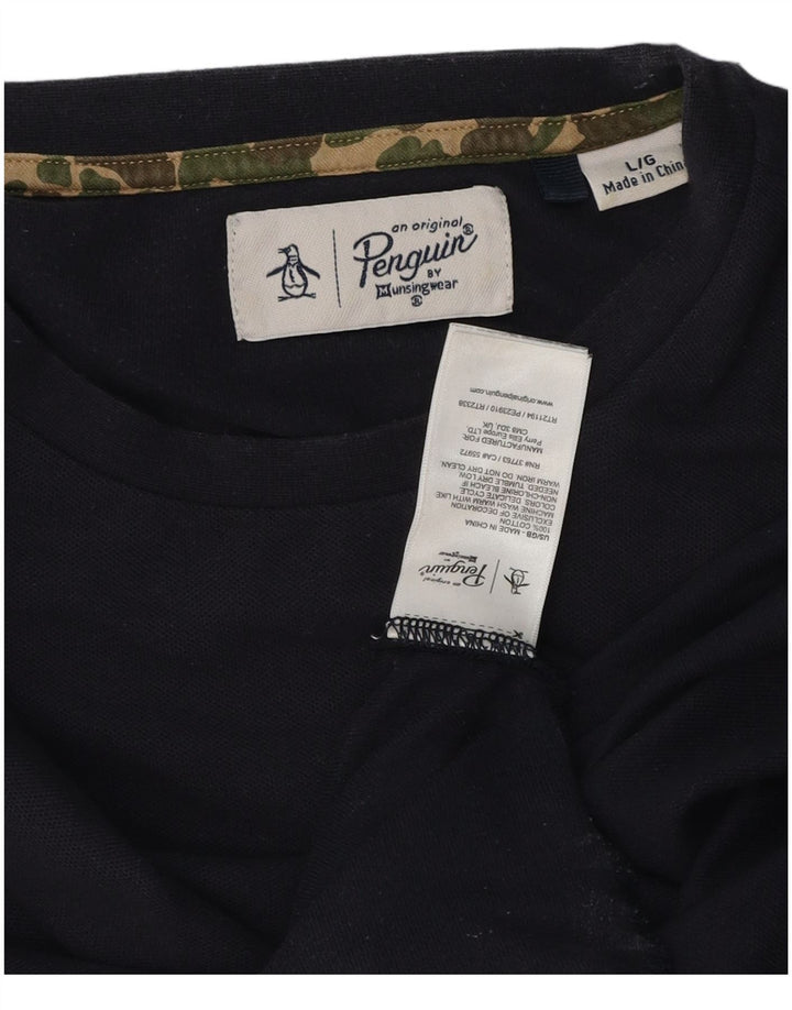 Penguin Herre T-Shirt Top Stor Marineblå Bomuld