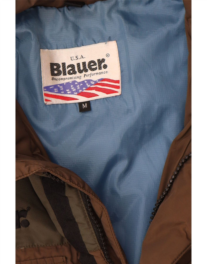 Blauer Herre grafisk polstret jakke UK 38 Medium Brown Colourblock Nylon