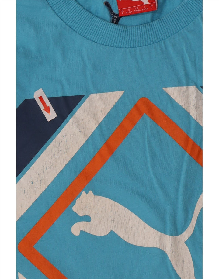 Puma Herre Grafisk T-Shirt Top Stor Blå