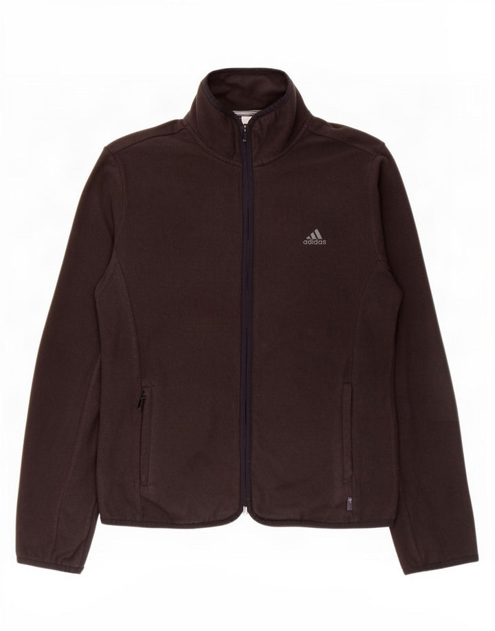Adidas Dame Fleecejakke UK 14 Medium Sort Polyester