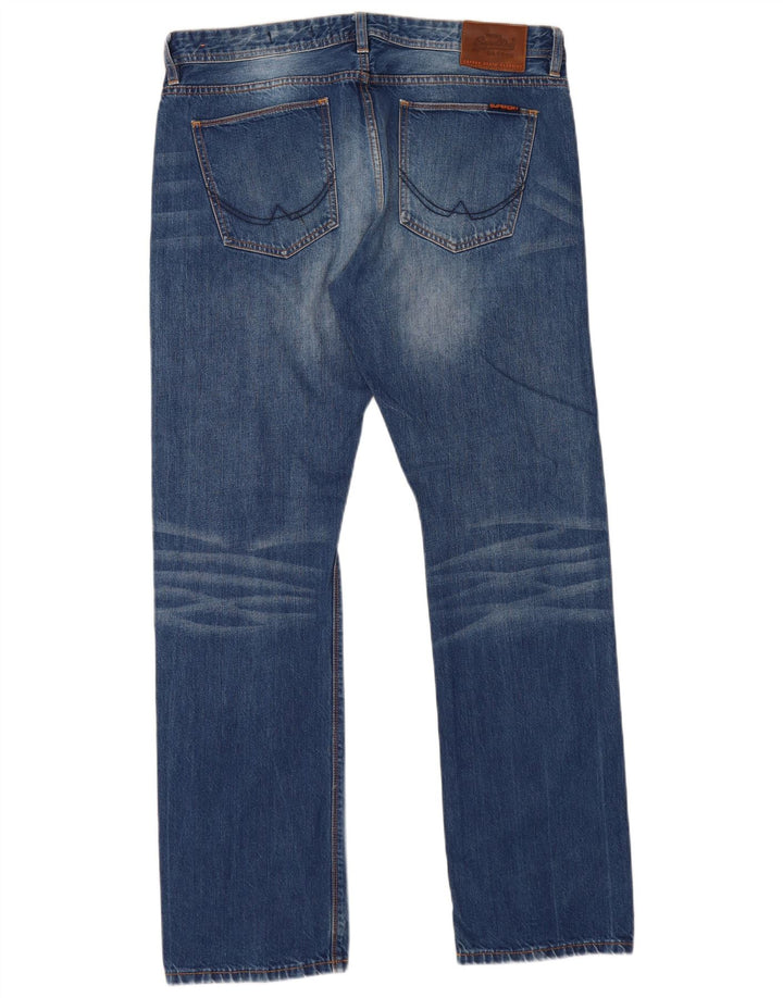 Superdry Straight Jeans til mænd W36 L32 blå bomuld