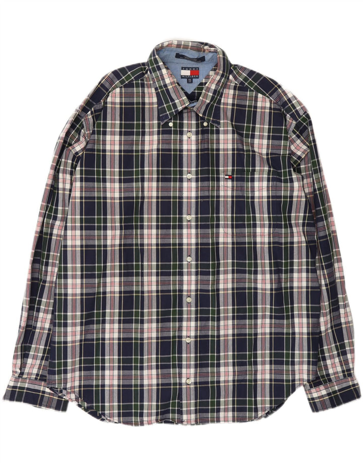 TOMMY HILFIGER Herreskjorte 2XL marineblå ternet bomuld