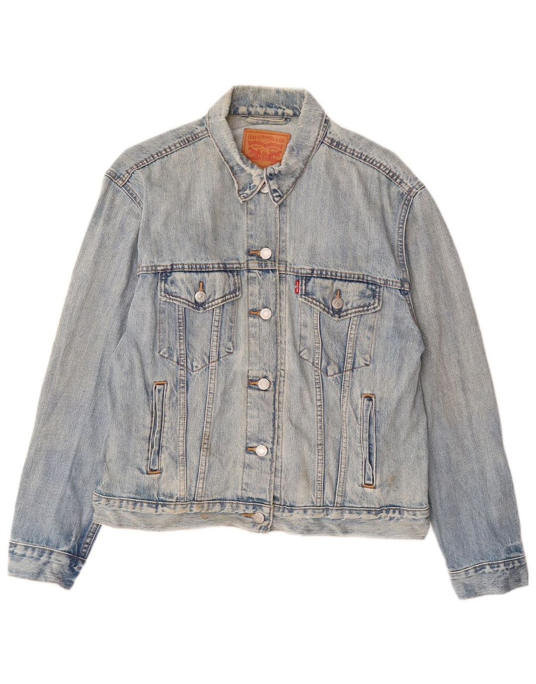 LEVI'S Womens Denim Jacket UK 16 Large Blue Cotton