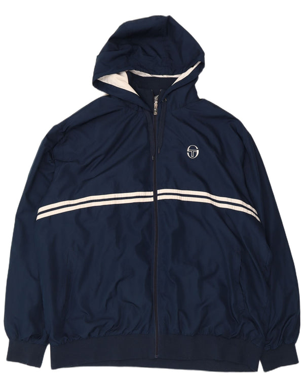 Sergio Tacchini Herre hættetræningsdragt Topjakke 3XL marineblå polyester