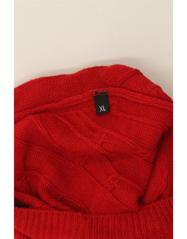 VINTAGE Mens Crew Neck Jumper Sweater XL Red Acrylic Vintage Vintage and Second-Hand Vintage from Messina Hembry 