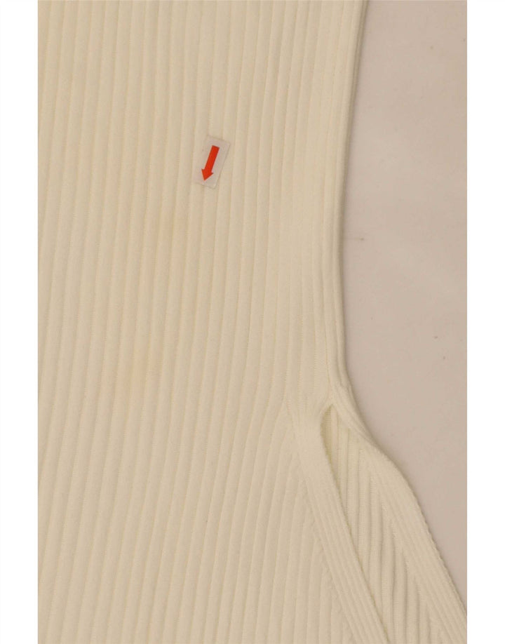 Zara strikket asymmetrisk nederdel til kvinder Small W26 Off White polyester