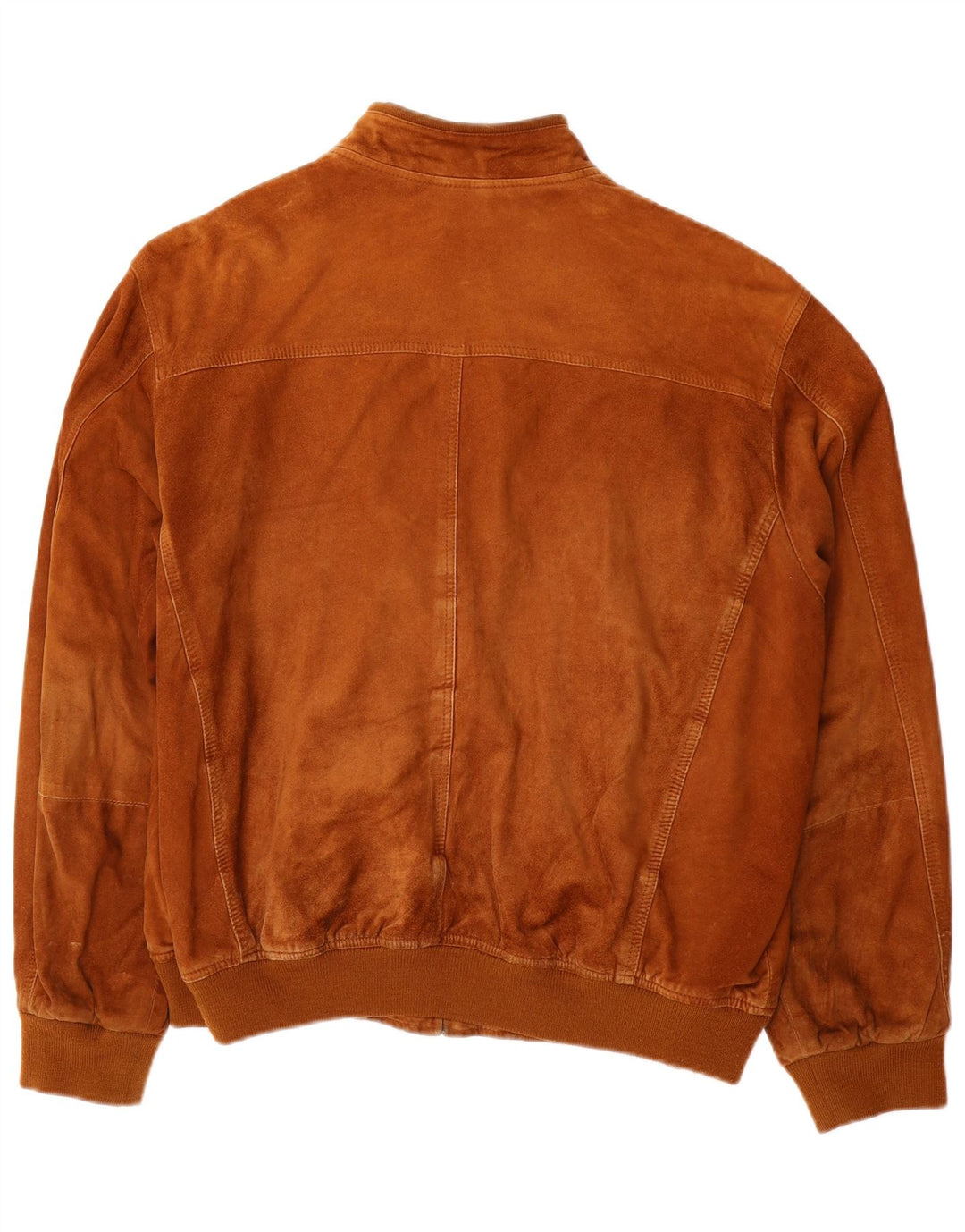 VINTAGE Herre Ruskind Bomber Jacket IT 54 2XL Beige Læder