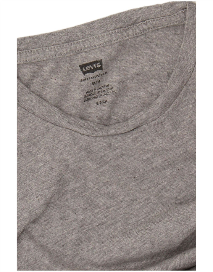 LEVI'S Herre Slim Fit T-Shirt Top Lille Grå Flecked