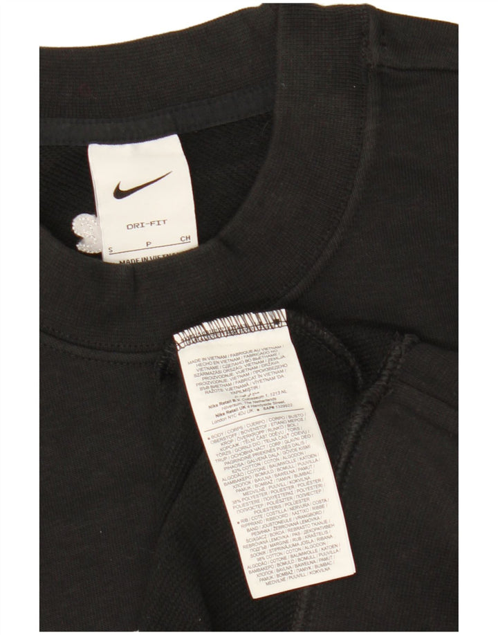 Nike Herre Dri Fit Grafisk Sweatshirt Jumper Lille sort bomuld
