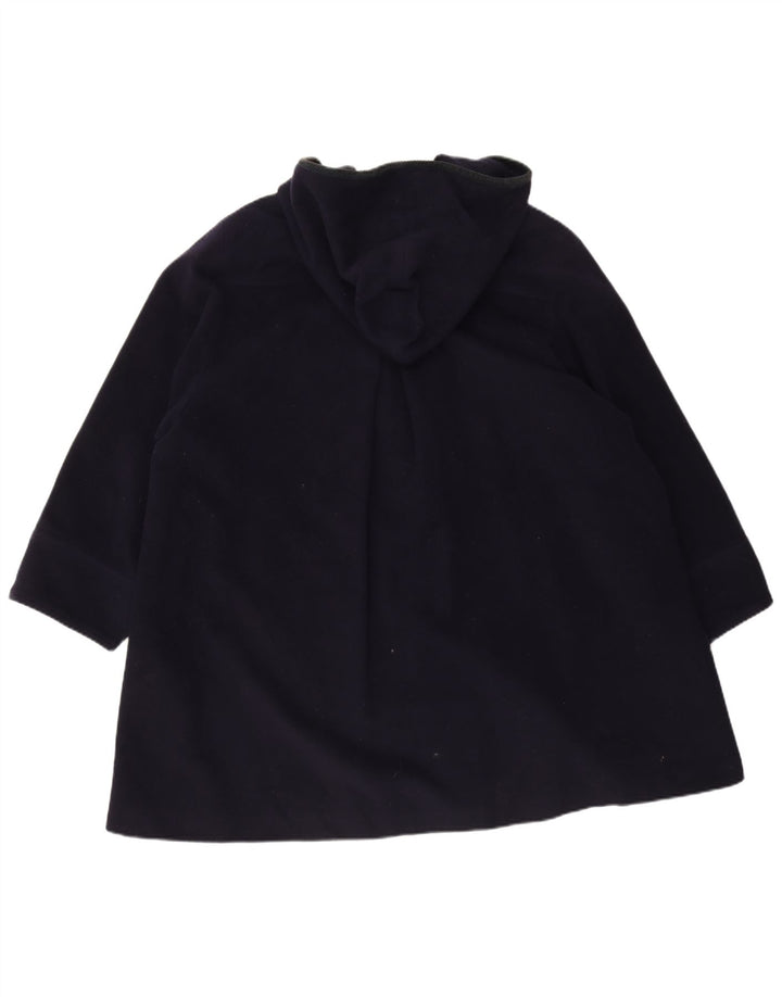 Vintage Dame Hætte Oversized Duffel Coat IT 42 Medium Marineblå Uld