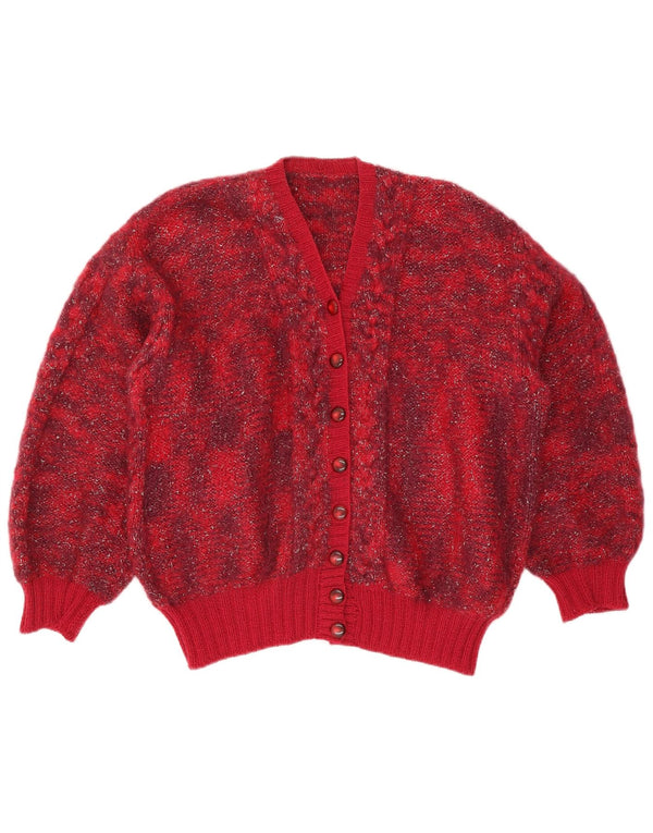 Vintage dame cardigan sweater UK 16 Large Red
