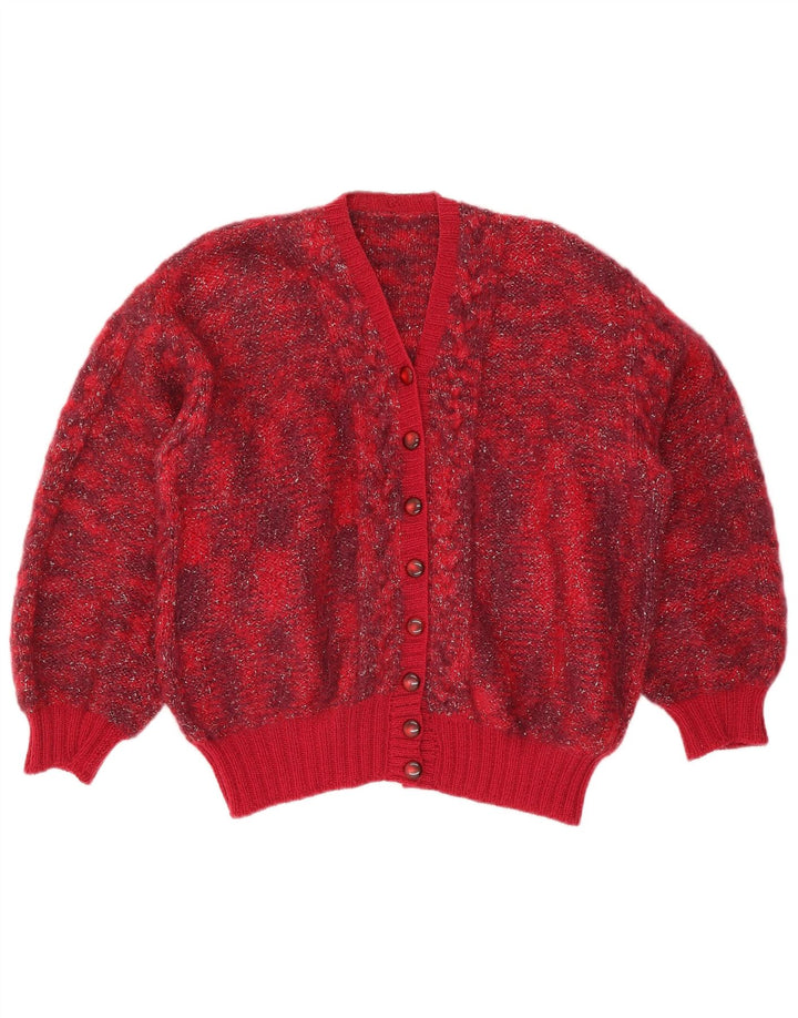 Vintage dame cardigan sweater UK 16 Large Red