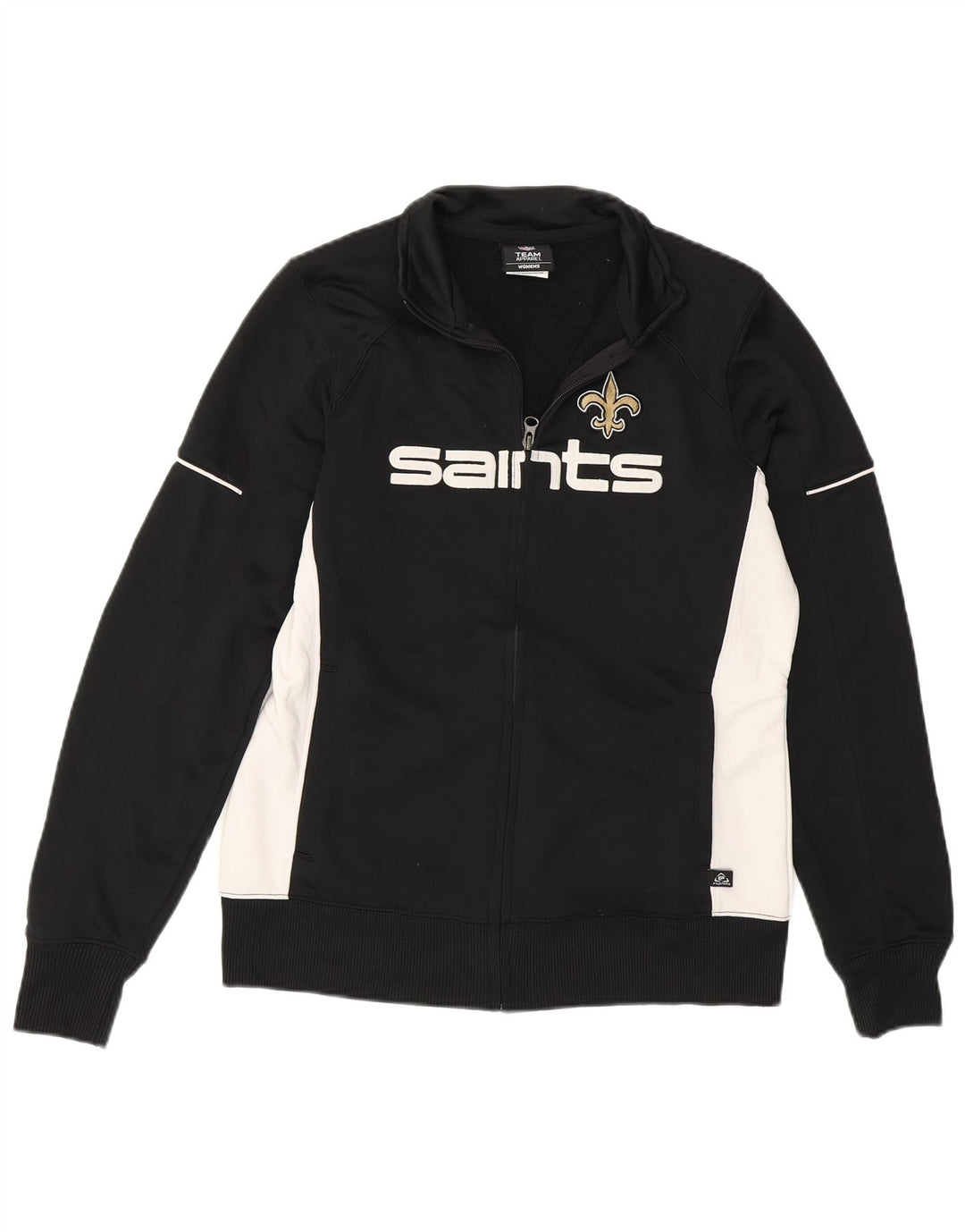 NFL Dame New Orleans Saints Træningsdragt Topjakke UK 14 Medium Sort