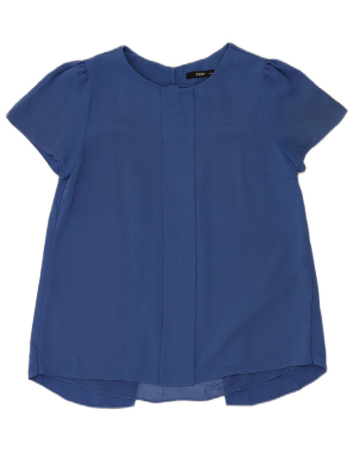 Oasis Dame Bluse Top UK 10 Small Blue Polyester