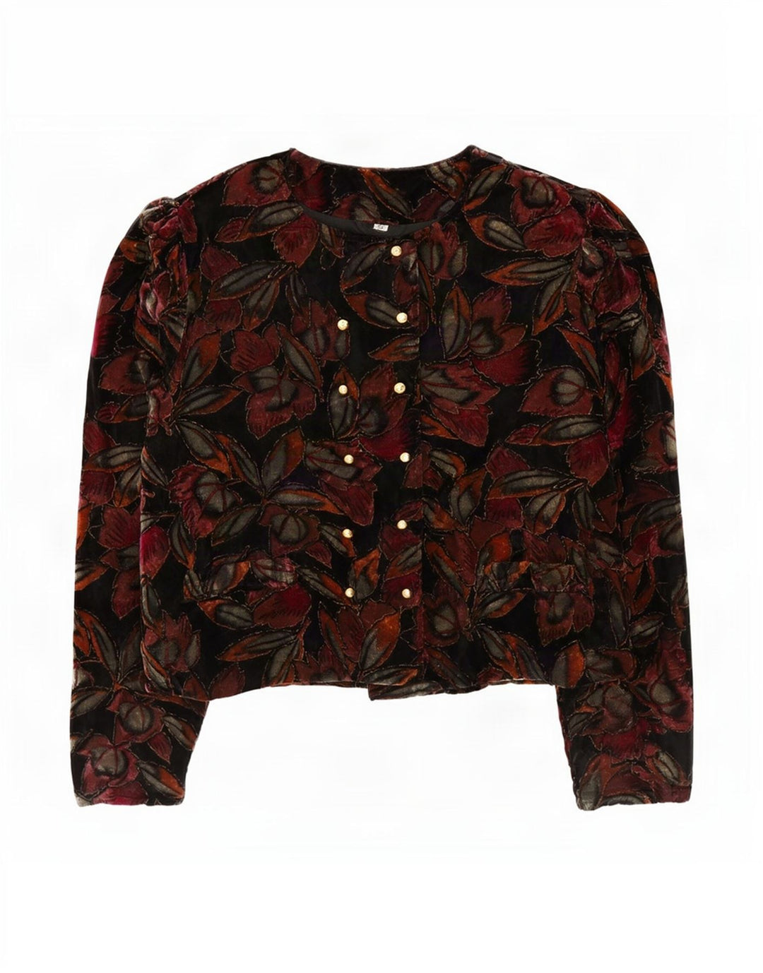 Vintage Dame Velvet Blazer Jacket IT 44 Medium Multicolored Floral