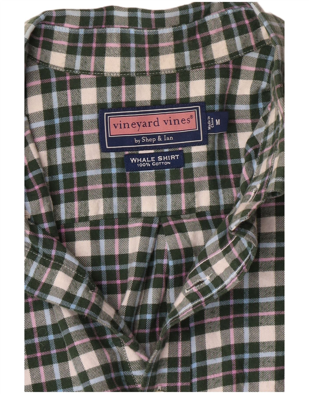 Vineyard Vines Herre Flannel Shirt Medium Green Check Cotton Preppy