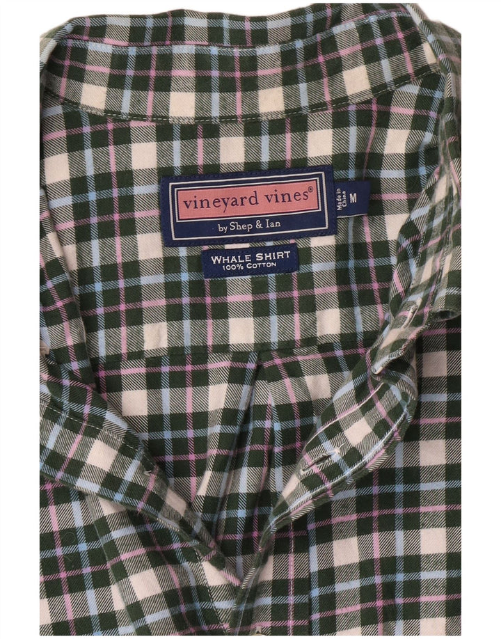 Vineyard Vines Herre Flannel Shirt Medium Green Check Cotton Preppy