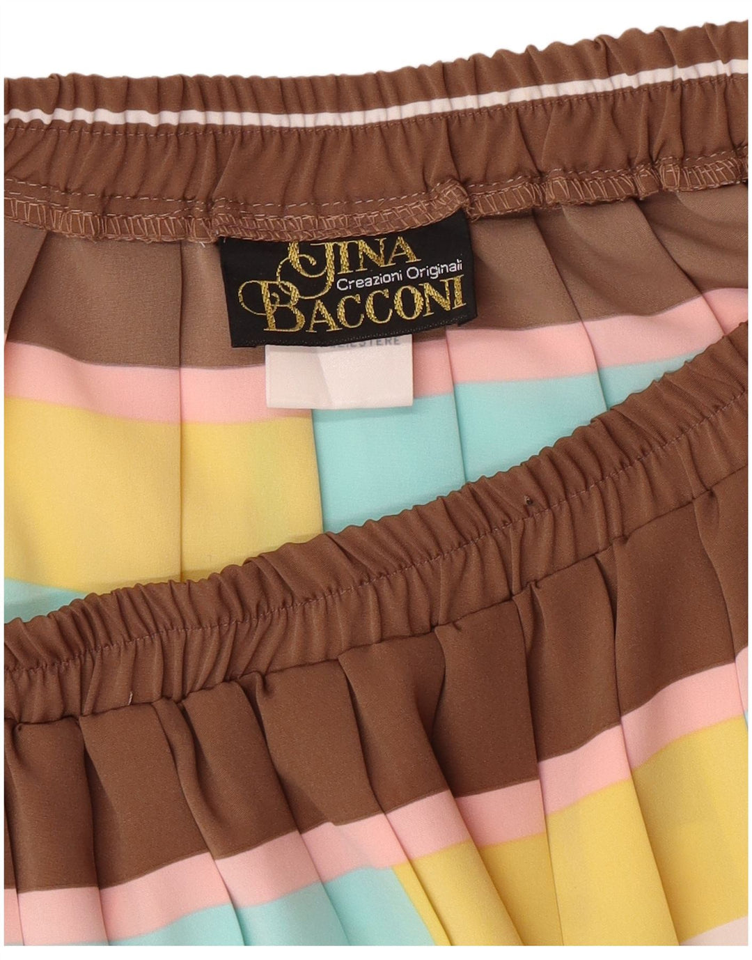 Gina Bacconi Kvinder plisseret nederdel UK 16 Large W32 Brown Geometric Classic