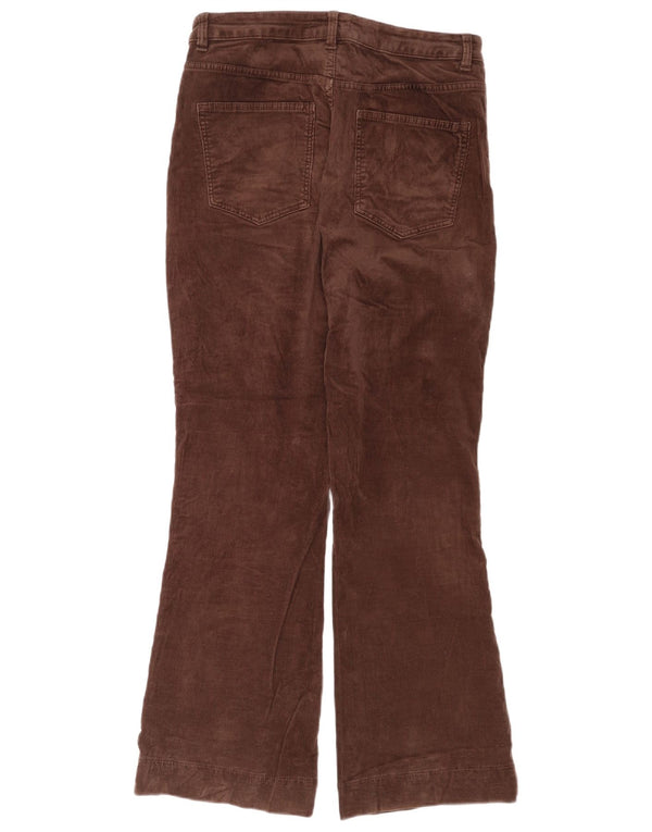 Marks & Spencer Womens Flare Corduroy Trousers UK 12 Medium W32 L30 Brown