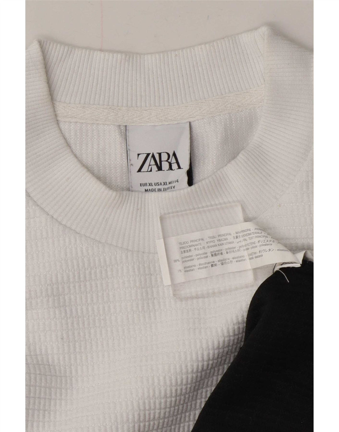 Zara Herre Sweatshirt Jumper XL Hvid Colourblock Polyester