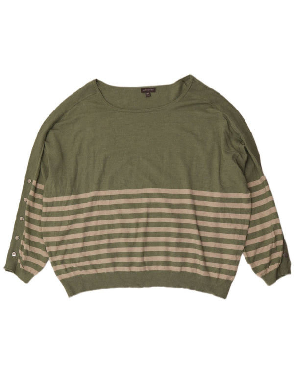 Marks & Spencer Womens Autograph Boat Neck Jumper Sweater UK 20 2XL Grøn