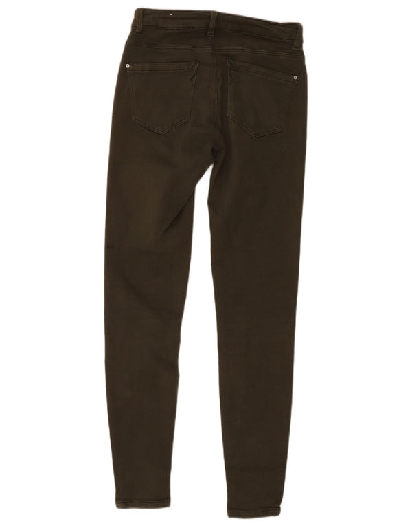 Zara Dame Skinny Jeans EU 36 XS W26 L27 Khaki