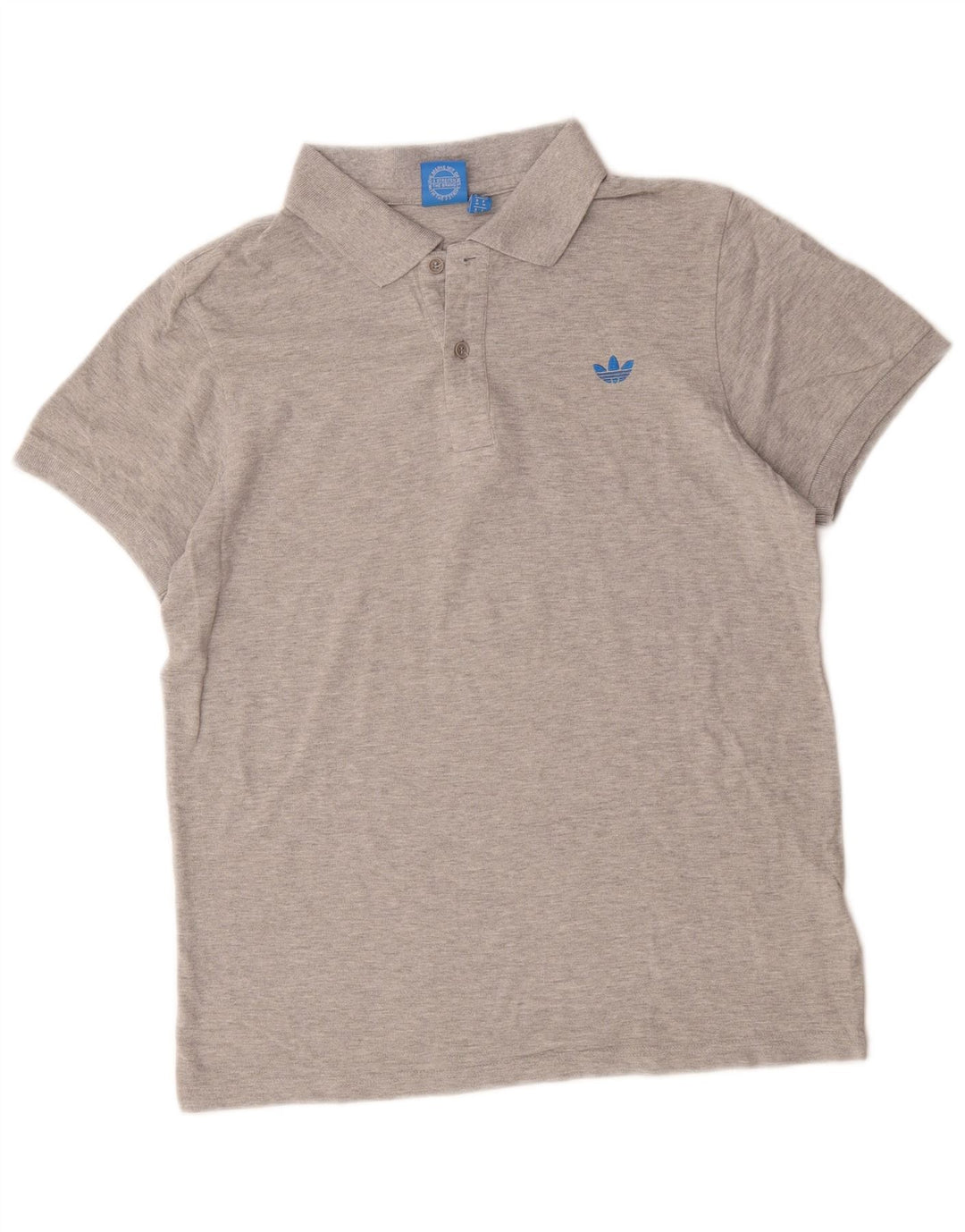 Adidas Polo skjorte til mænd, mellemgrå, flækket bomuld