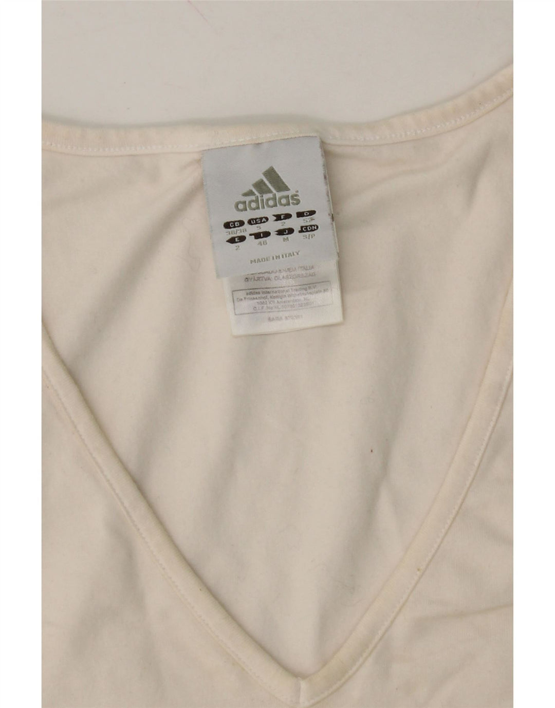 ADIDAS Womens T-Shirt Top UK 8 Small White Cotton Vintage Adidas and Second-Hand Adidas from Messina Hembry 