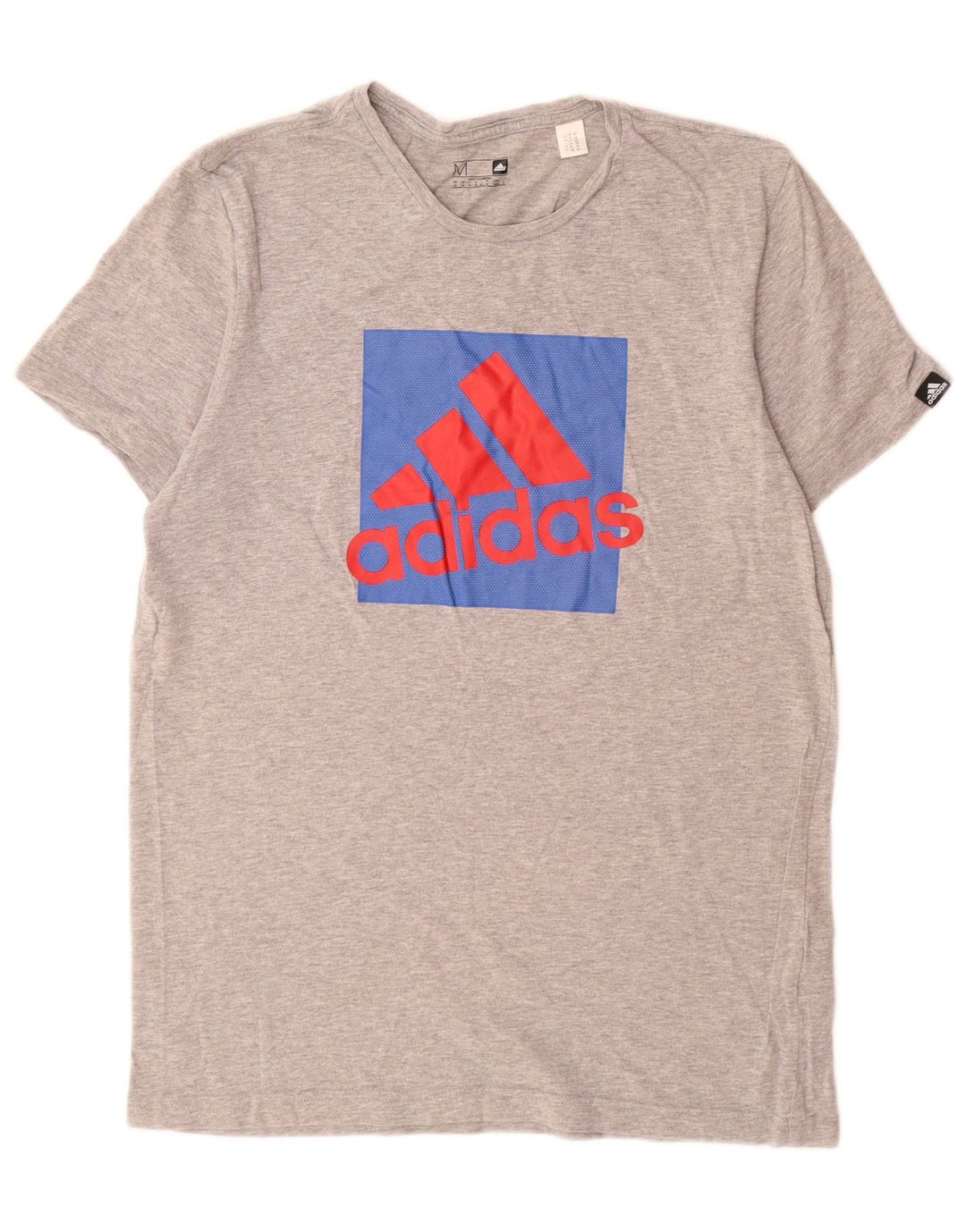 Adidas Herre grafisk T-shirt Top Medium Grey Flecked Bomuld