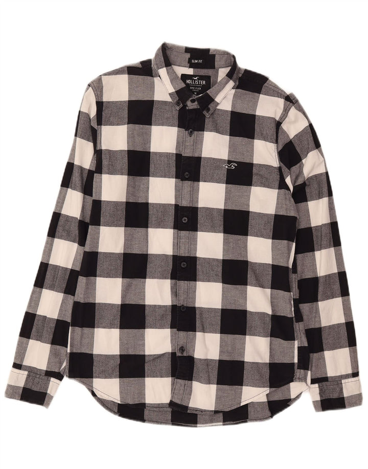 Hollister Herre Slim Fit Flanellskjorte Medium Sort Ternet Bomuld