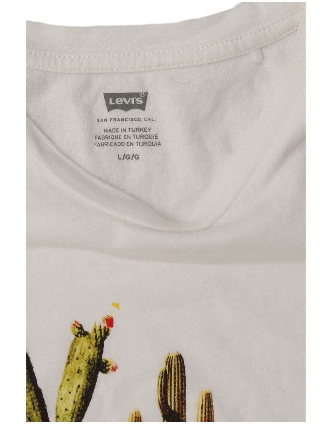 LEVI'S Grafisk T-Shirt Top til kvinder DK 14 Stor Hvid