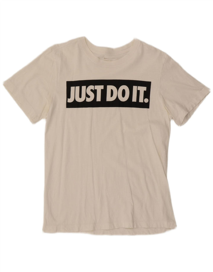 Nike grafisk T-shirt top til mænd, lille hvid bomuld