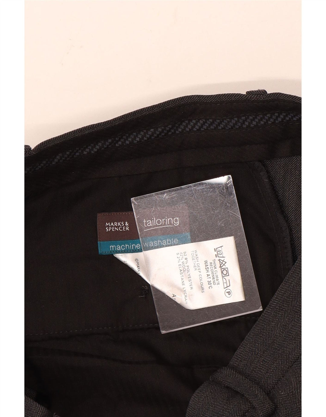 Marks & Spencer Straight Suit Bukser til mænd W32 L31 Grå polyester