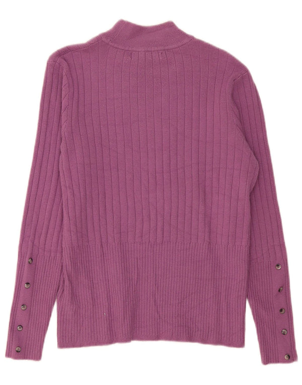 Marks & Spencer Dame Turtle Neck Jumper Sweater UK 14 Large Purple