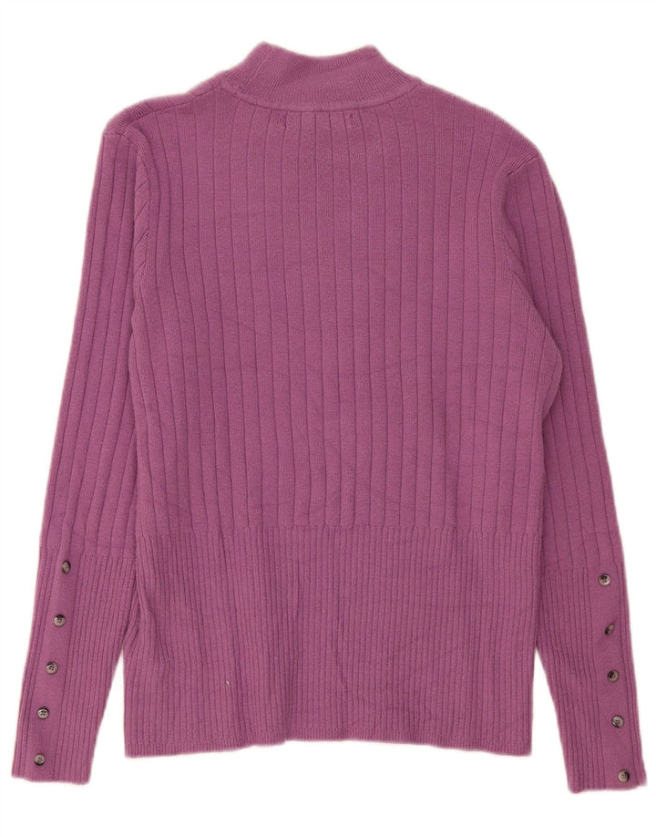 Marks & Spencer Dame Turtle Neck Jumper Sweater UK 14 Large Purple