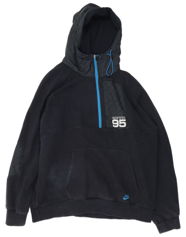 Nike grafisk hættetrøje til mænd UK 46/48 XL marineblå geometrisk bomuld