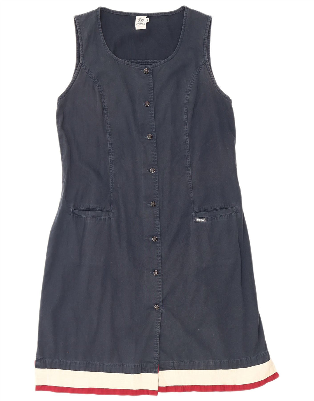 Colmar Dame Ærmeløs Skede Kjole IT 46 Large Navy Blue Colourblock