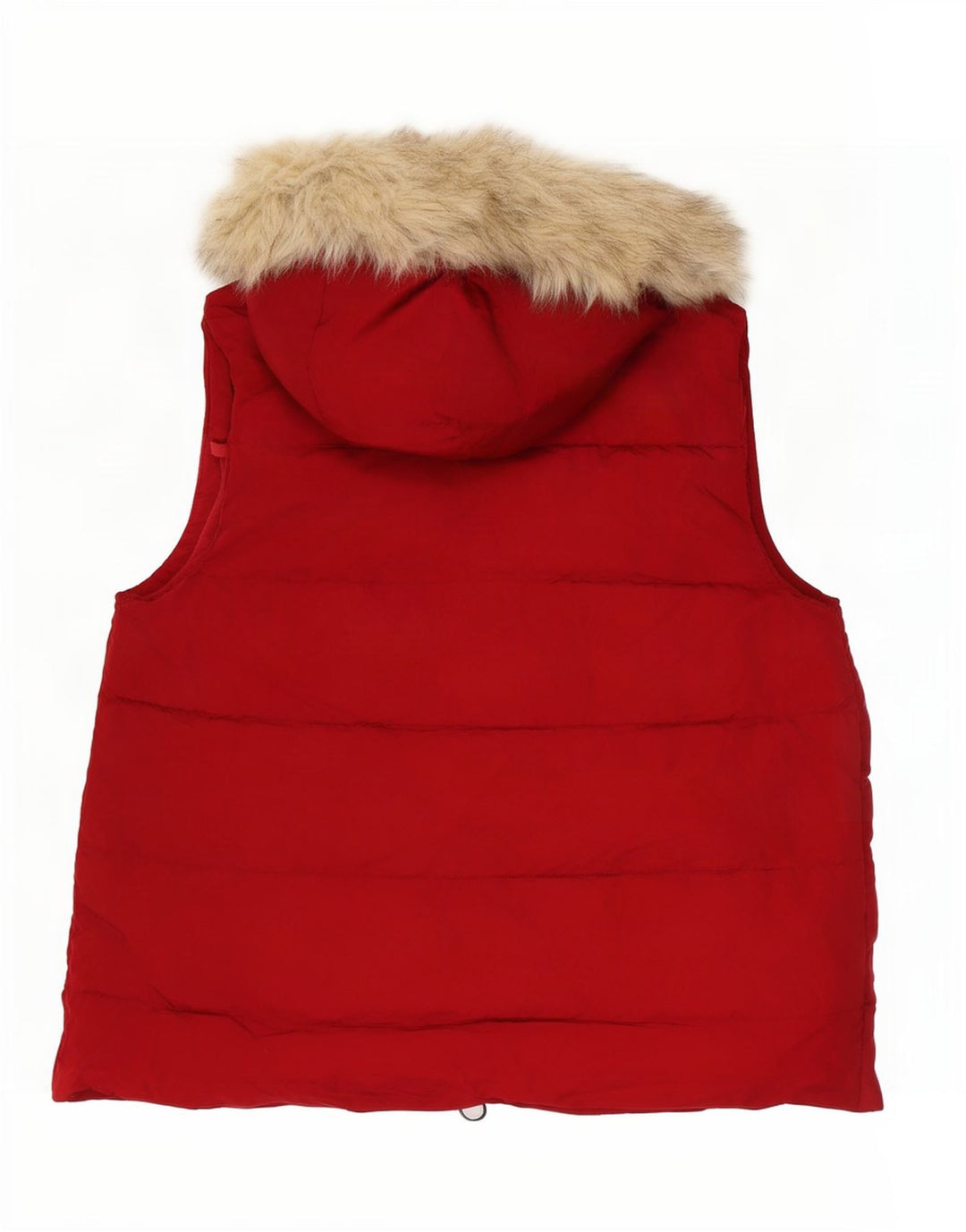 Gap Dame Hætte Polstret Gilet UK 14 Medium Rød Polyester