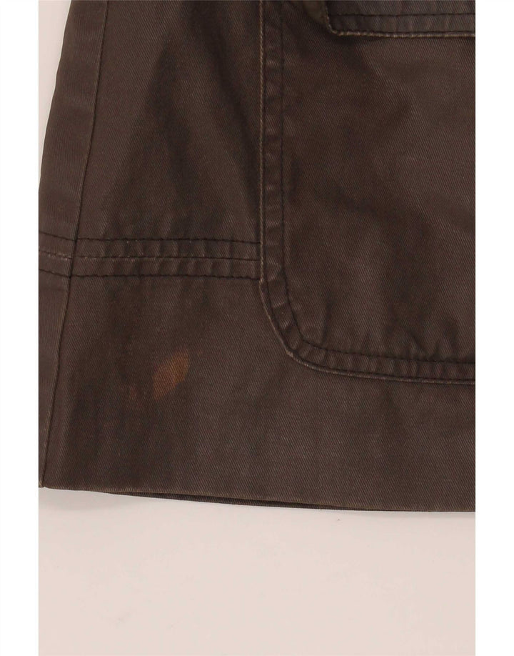Miss Selfridge Dame Hætte Oversized Vokset jakke UK 10 Small Brown Check