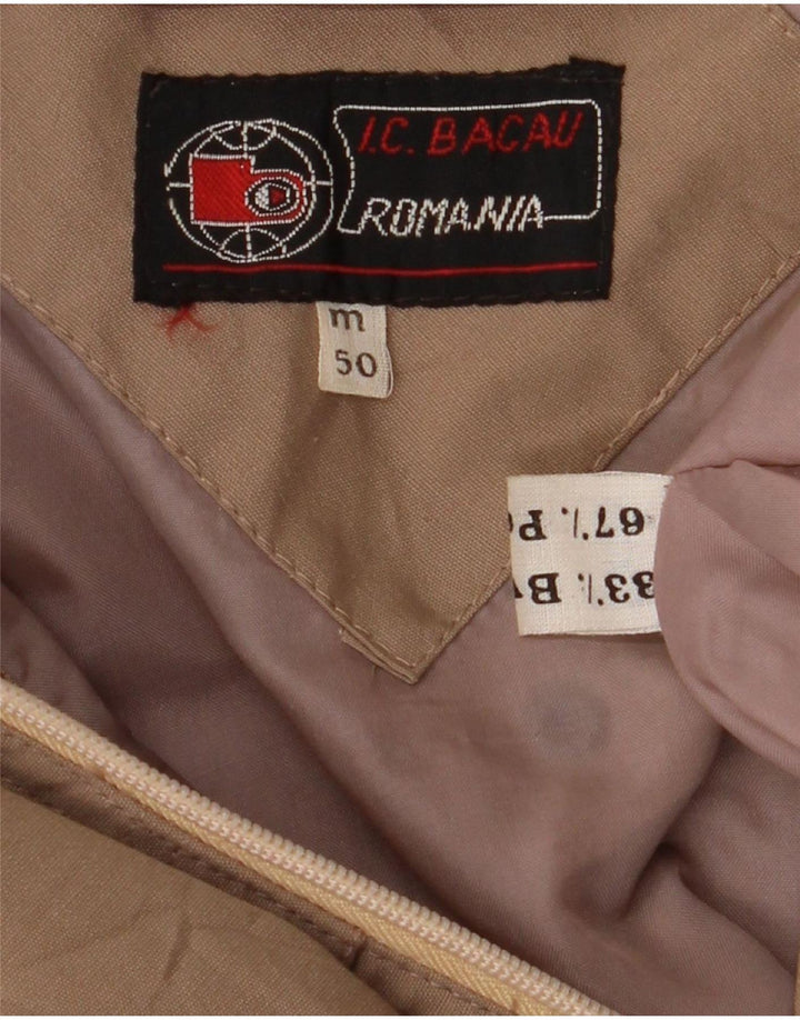 Vintage oversized bomberjakke til mænd EU 50 Stor brun bomuld