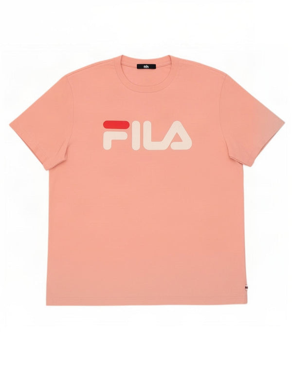 Fila Dame Grafisk T-Shirt Top UK 20 2XL Pink Bomuld
