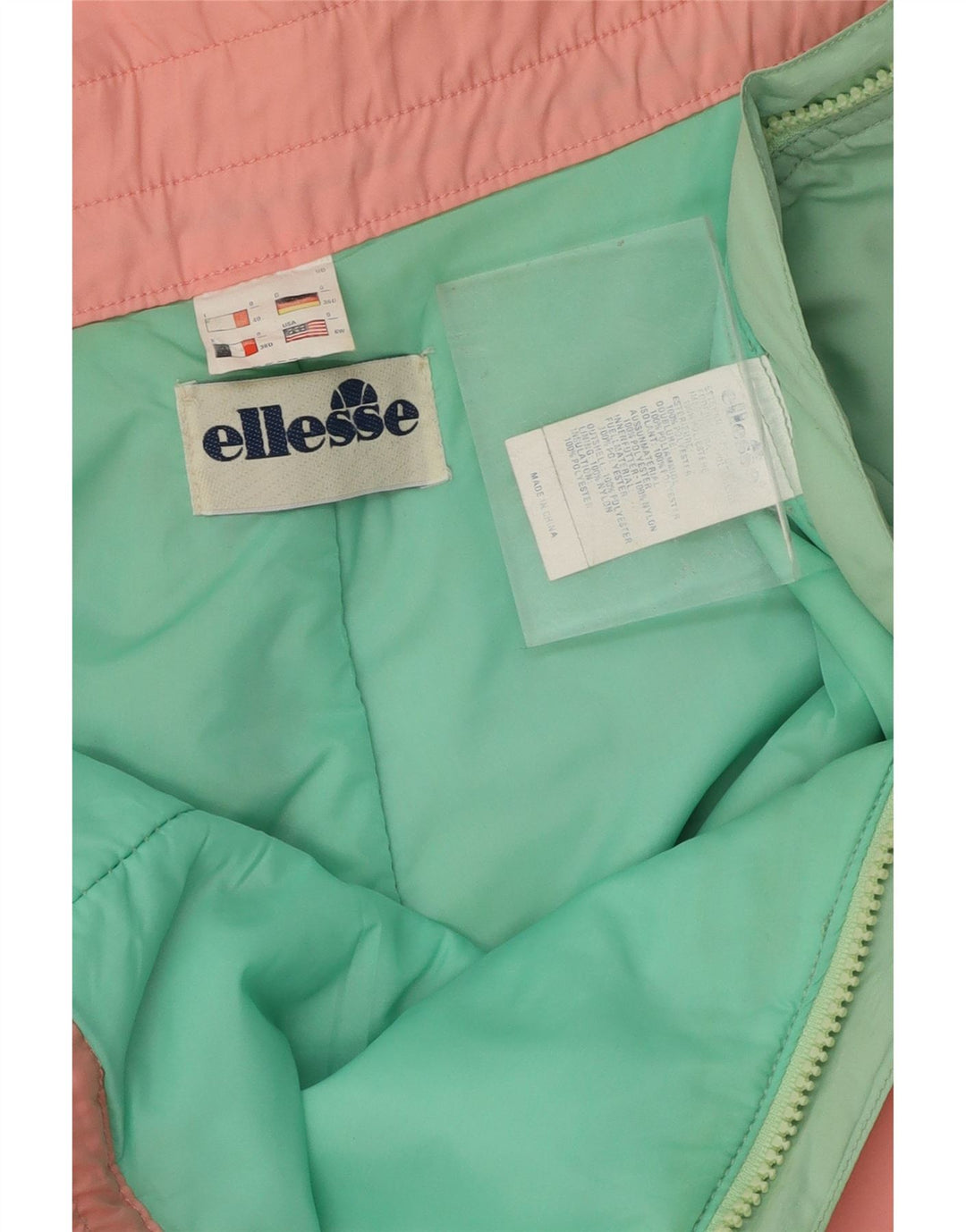 ELLESSE Womens Tracksuit Trousers Joggers UK 12 Medium Pink Colourblock Vintage Ellesse and Second-Hand Ellesse from Messina Hembry 