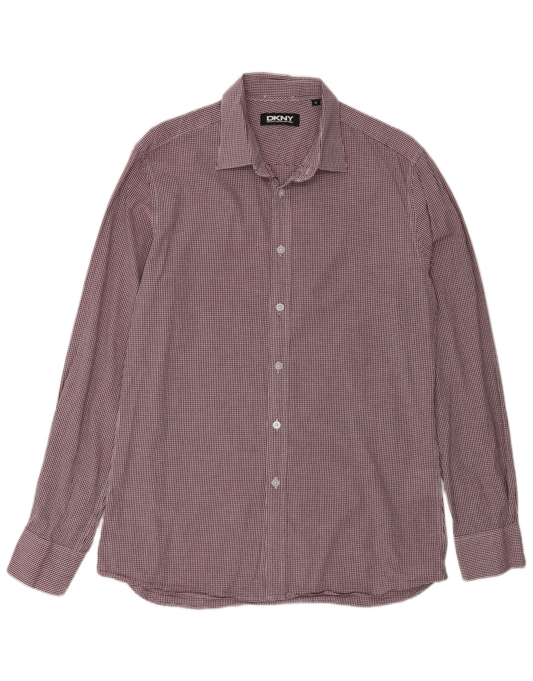 Dkny Herreskjorte Medium Burgundy Gingham Cotton