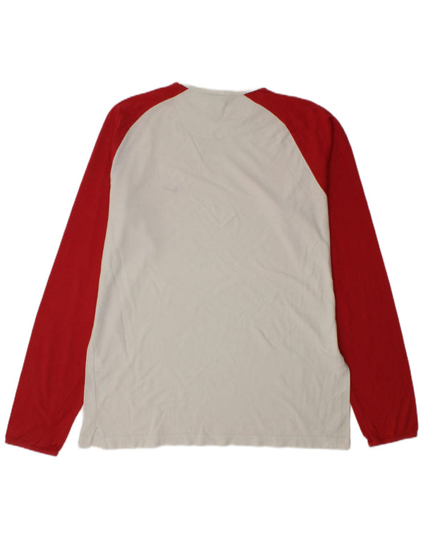 Nike Herre Top Langærmet UK 45/47 XL Hvid Colourblock Bomuld